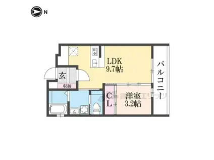 アドバンス京都リエート(1LDK/4階)の間取り写真