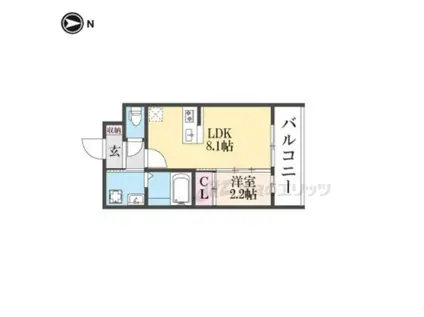 アドバンス京都リエート(1LDK/4階)の間取り写真