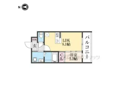 アドバンス京都リエート(1LDK/4階)の間取り写真