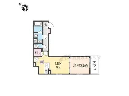 フォルトゥーナ(1LDK/1階)の間取り写真
