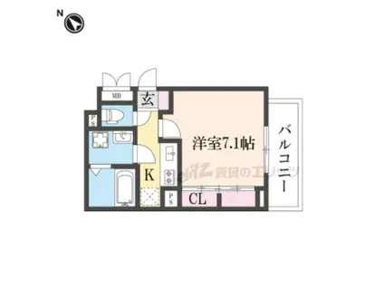 フォルトゥーナ(1K/2階)の間取り写真