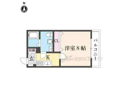 プランドール寺之内(1K/3階)の間取り写真