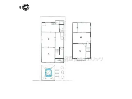 叡山電鉄 一乗寺駅 徒歩9分 2階建 築60年(6K)の間取り写真