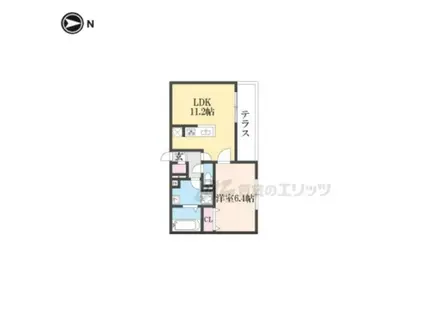 吉祥院宮ノ東マンション(1LDK/1階)の間取り写真