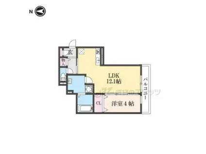 吉祥院宮ノ東マンション(1LDK/2階)の間取り写真