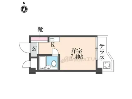 キューブ北武庫之荘(ワンルーム/4階)の間取り写真