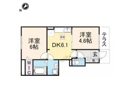 ベル・プロヴァンス (2DK/1階)の間取り写真