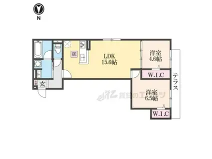 ハイダウェイ両替町(2LDK/1階)の間取り写真