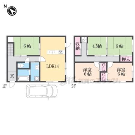 信楽高原鉄道 信楽駅 バス乗車時間:32分 宮尻バス停で下車 徒歩1分 2階建 築26年(5LDK)の間取り写真