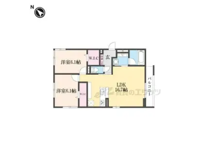 D-ROOM大路(2LDK/2階)の間取り写真