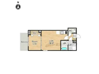 ジーメゾン大津横木ルイエル(1LDK/1階)の間取り写真