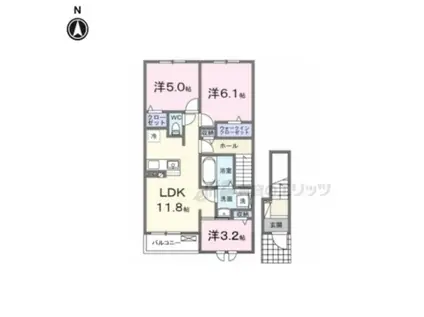 メゾン モナムール (3LDK/2階)の間取り写真