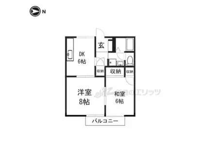 フレグランス(2DK/2階)の間取り写真