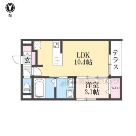 VALTERRA天理(1LDK/1階)の間取り写真