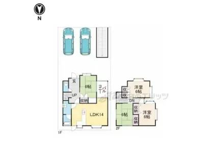 山陰本線 千代川駅 徒歩57分 2階建 築30年(4LDK)の間取り写真