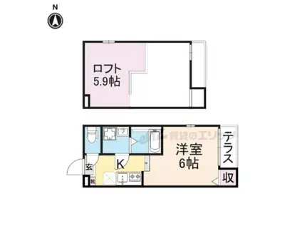 ハーモニーテラスNT(1K/1階)の間取り写真