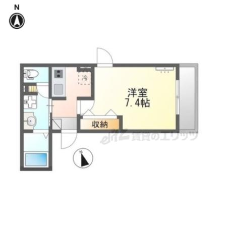大津市御幸町マンション(1K/3階)の間取り写真