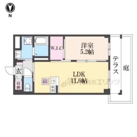 リバーレジェンド3(1LDK/1階)の間取り写真