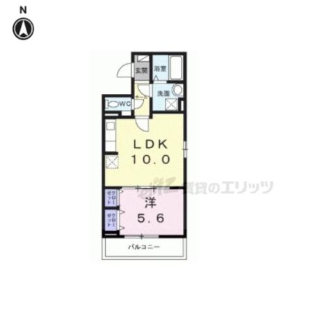 ヒカルサ京都北山栗栖(1LDK/3階)の間取り写真