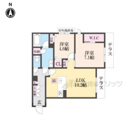 グランコート北浦(2LDK/1階)の間取り写真
