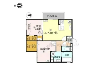 エスポワメゾン烏丸北大路(2LDK/3階)の間取り写真