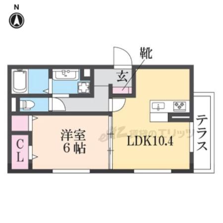 シュエット(1LDK/1階)の間取り写真