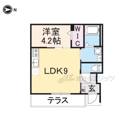 大和高田市有井アパート(1LDK/1階)の間取り写真