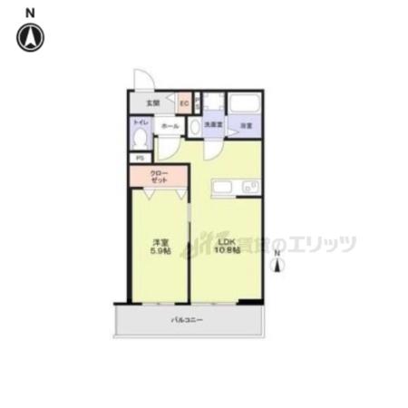 FOREST MAISON 京都北山 ウエスト(1LDK/1階)の間取り写真
