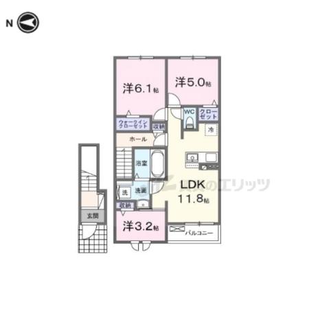 レジデンス マドカ(3LDK/2階)の間取り写真