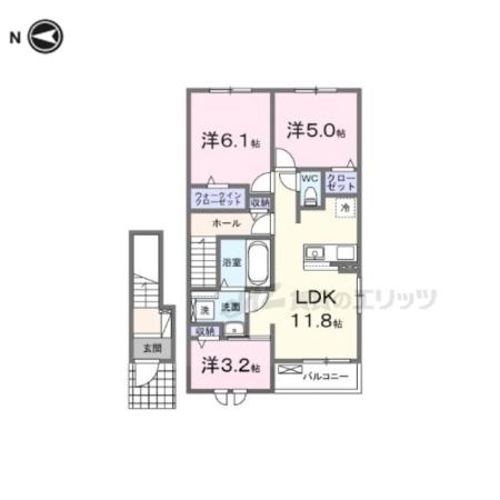 レジデンス マドカ(3LDK/2階)の間取り写真