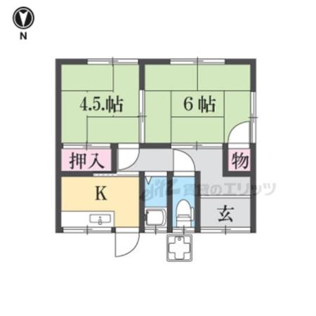 京阪電気鉄道京阪線 光善寺駅 徒歩11分 1階建 築61年(2K)の間取り写真