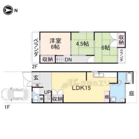 京阪電気鉄道鴨東線 出町柳駅 バス乗車時間:10分 北白川仕伏町バス停で下車 徒歩4分 2階建 築48年(3LDK)の間取り写真