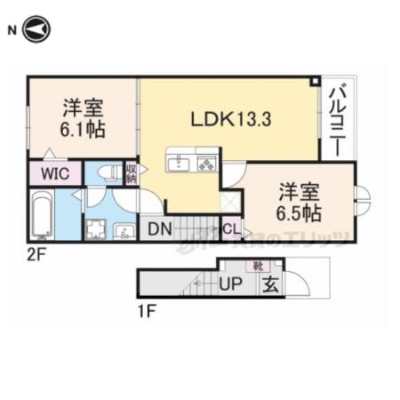 ベル・エクラ(1LDK/2階)の間取り写真