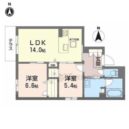 シャーメゾン ヒカリ(2LDK/1階)の間取り写真