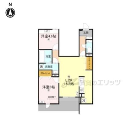 ウエスタンハイツ19(2LDK/1階)の間取り写真