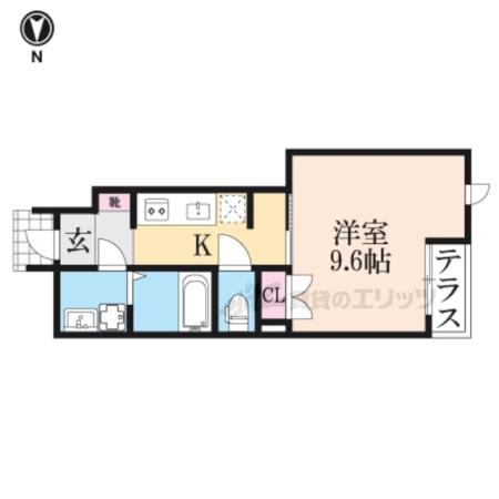 土師アパート(1K/1階)の間取り写真