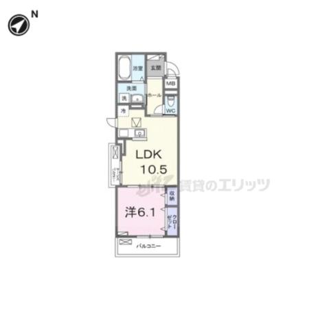 岡アパート(1LDK/1階)の間取り写真