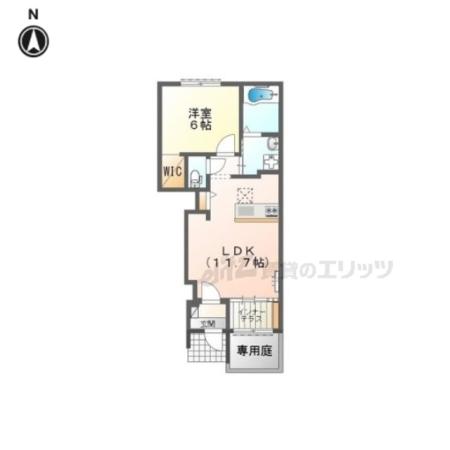 アクシア旭町(1LDK/1階)の間取り写真