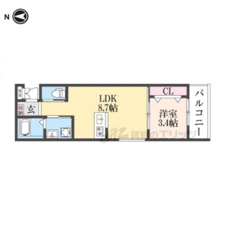 GAZELLE NOAH尼崎次屋(1LDK/1階)の間取り写真