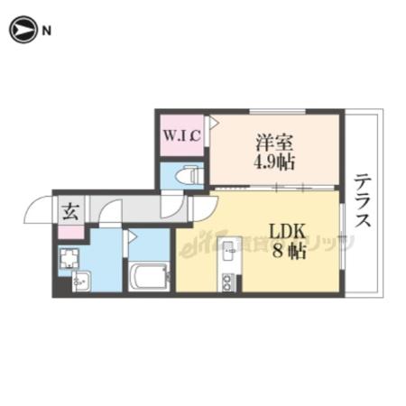 NEXT LIFE 太秦野元(1LDK/1階)の間取り写真