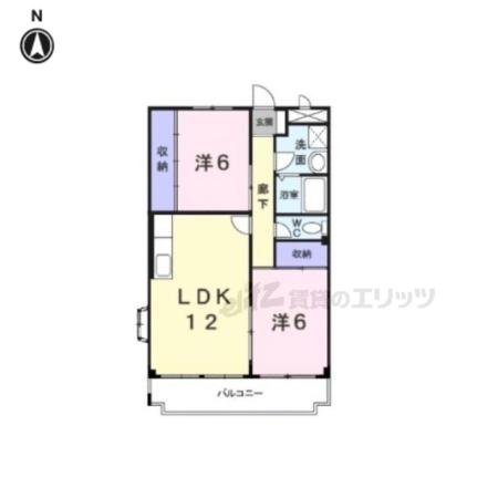 フリーダム武庫の里(2LDK/3階)の間取り写真