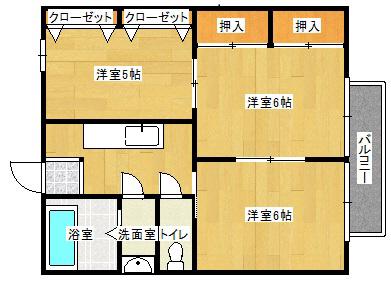 ハイツ長谷川(3K/1階)の間取り写真