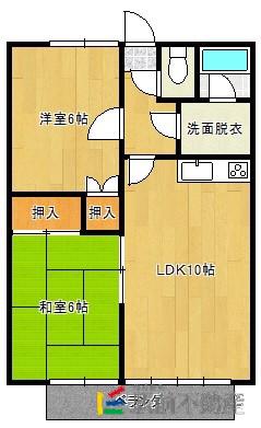 アーバンコーポマリ(2LDK/1階)の間取り写真