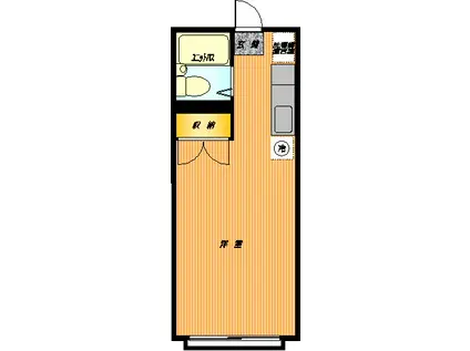 パールハイム(ワンルーム/1階)の間取り写真