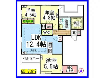 AF ロジュマン エスト(3LDK/2階)の間取り写真
