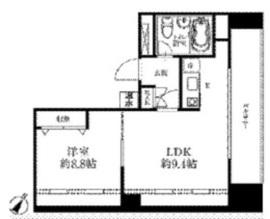 オーパスホームズ八丁堀(1LDK/13階)の間取り写真
