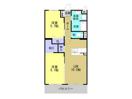 LIVE II(2LDK/2階)の間取り写真