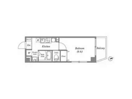 みおつくし粉浜(1K/4階)の間取り写真