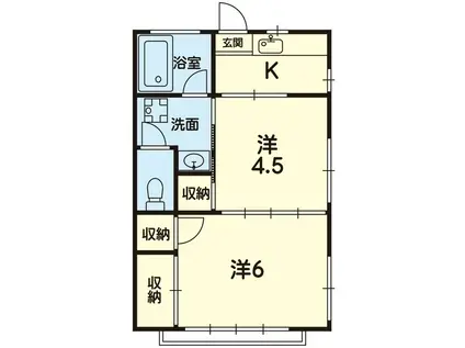 高木ハイツ(2K/2階)の間取り写真