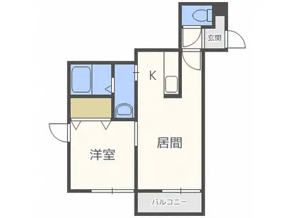 サンヴィレッジ楓Ⅲ(1LDK/3階)の間取り写真
